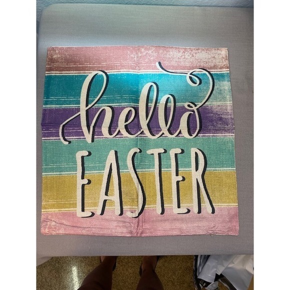 Easter Pillow Throw Covers Set of 4 Holiday Decor Bunny Rabbit - Picture 4 of 7